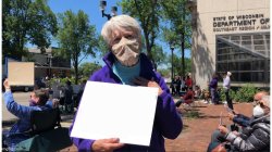 Senior Citizen protestor Meme Template