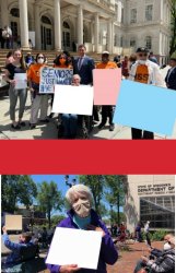 Senior Citizens protest signs Meme Template