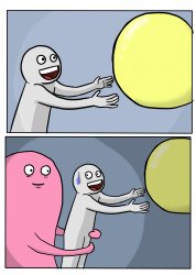 Awkward pink hugging guy Meme Template