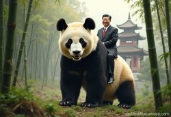 Xi Riding Panda Meme Template