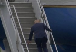 trump fails at stairs Meme Template