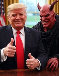 donald trump satan lucifer thumbs up Meme Template