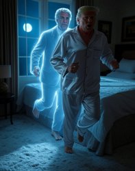 Donald Trump running from Jeffrey Epstein ghost Meme Template