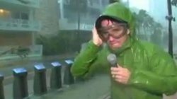 hurricane reporter Meme Template