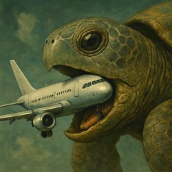 turtle eating a airplane Meme Template