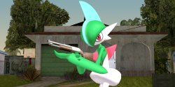 Gallade With A Shotgun Meme Template