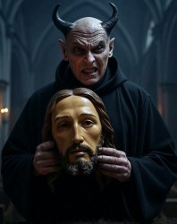 Satan Jesus Mask Evil White Christian Nationalism Trump Meme Template