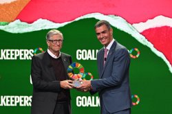 Agenda 2030 with Bill Gates and Sauna Adan Meme Template