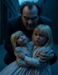 Evil Satanic MAGA holding little blonde girls Republican Trump Meme Template