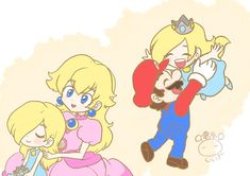 When Peach & Mario Tried Rosalina Kun. Meme Template