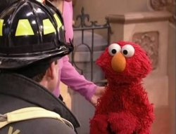 Elmo vs the fire department Meme Template