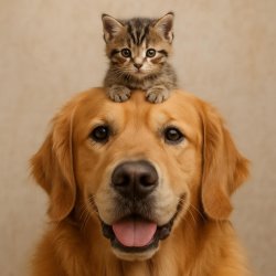 Kitten and Dog Meme Template