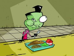 Invader Zim Eating Poison Meme Template