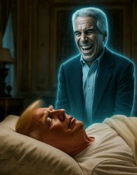 donald Trump Jeffrey Epstein's Ghost sleeping Meme Template