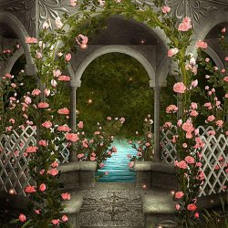 GreenDecor Photography Backdrop Vintage Style 5x7ft Flower Garde Meme Template