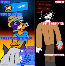 Gebrix and Canary announcement Meme Template