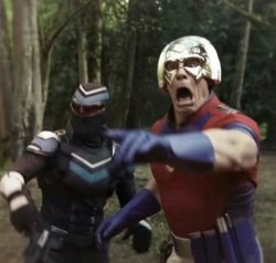 Peace maker pointing horrified Meme Template