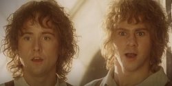 Merry & Pippin meet Frodo in Minas Tirith Meme Template