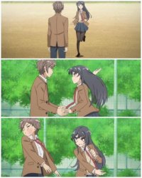 Bunny Girl Senpai Slap Meme Template