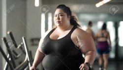 Fat Asian Woman on Treadmill Meme Template