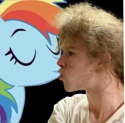 Liam Keel X Rainbow Dash French-Kiss Meme Template