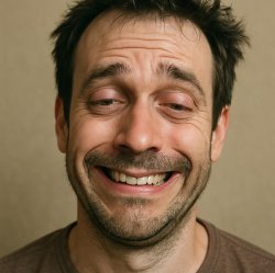 Funny exhausted natural ‘smile’ Meme Template