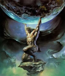 Atlas holding earth Meme Template