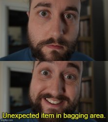 Unexpected Item in Bagging Area Meme Template