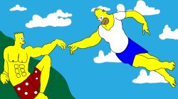 HOMER AND BART TOUCHING FINGERS Meme Template