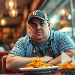 Angry Fat Guy in Restaurant Meme Template
