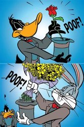 Daffy Duck / Bugs Bunny / Flowers Meme Template