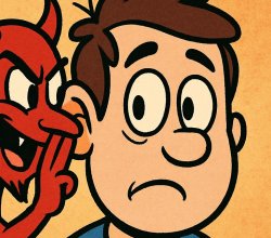 devil whispering in your ear Meme Template