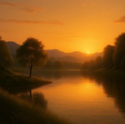 sun rising over the lake meditative motivational poster Meme Template