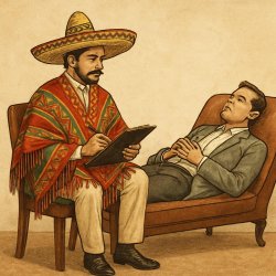 Mexican psychologist wearing traditional Mexican costume Meme Template