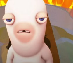 Annoyed Rabbid Staring Meme Template