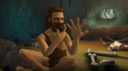 Caveman thinking with fingers Meme Template