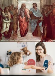 School of Athens vs preschool Meme Template