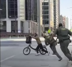 ice chasing delivery guy on a bike Meme Template