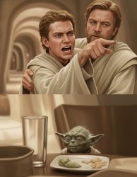 Angry Anakin yelling at Yoda Blank Meme Template