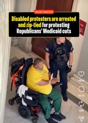 Disabled protester arrested Meme Template