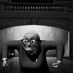 Black and white photo of the granma from madagascar Meme Template