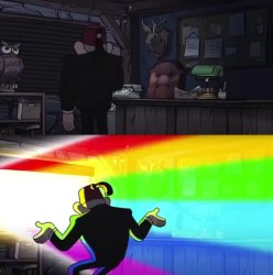 Rainbow grunkle stan Meme Template