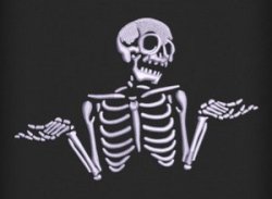 Skeleton shrugging black Meme Template