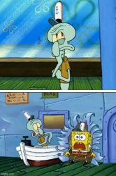Squidward Thinking Meme Template