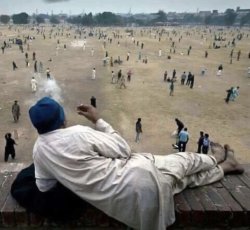 Smoking man crowd Meme Template