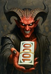Satan offering viewer money for their souls Meme Template