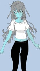 Blue skin anime girl Meme Template