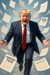 Donald Trump running from Epstein Files Meme Template