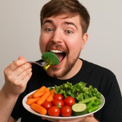 mr beast eating vegetables Meme Template