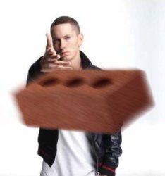 Eminem throwing brick Meme Template